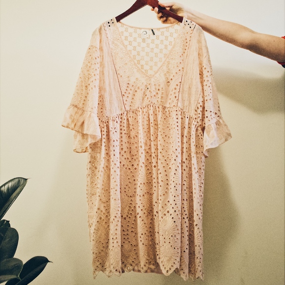Anthropologie Dresses & Skirts - Blush Eyelet Swing Dress from Anthropologie